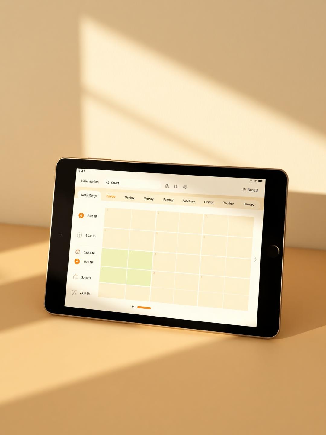 club42 App: Platzbuchungs-Kalender auf einem Tablet